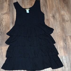 Valerie Stevens Elegant Tiered Layered Black Dress Size Large